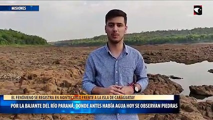 Por la bajante del Río Paraná, donde antes había agua hoy se observan piedras