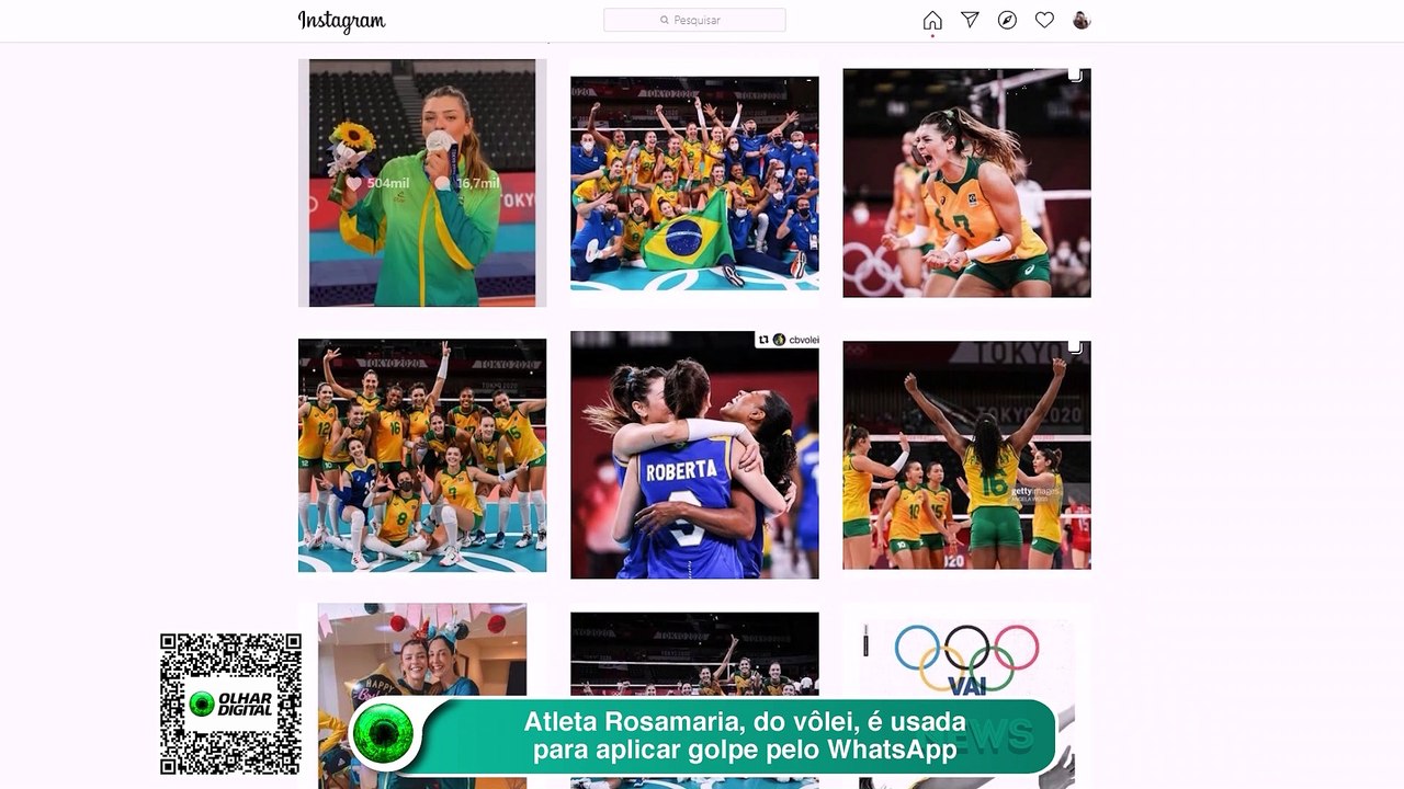 Atleta Rosamaria, do vôlei, é usada para aplicar golpe pelo WhatsApp