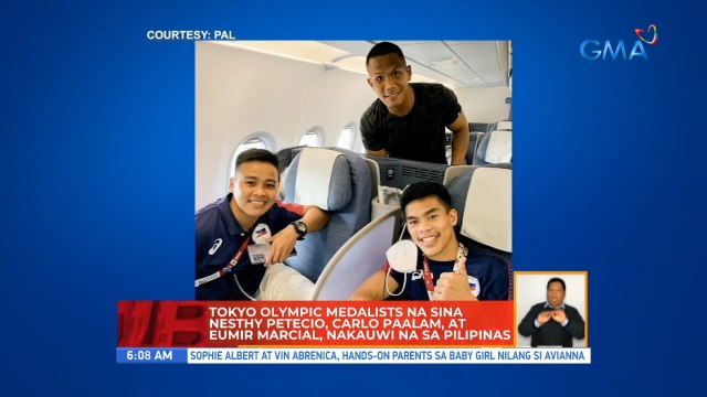 Tokyo Olympic medalist na sina Nesthy Petecio, Carlo Paalam at Eumir Marcial, nakauwi na sa Pilipinas | UB