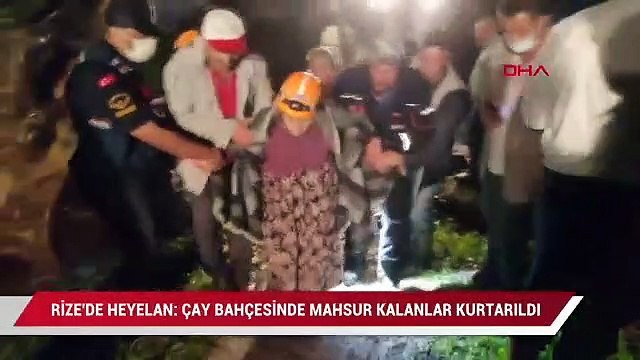 Rize'de etkili yağış ve heyelan; Çay bahçesinde mahsur kalanlar kurtarıldı