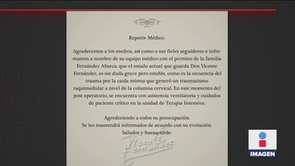 Tras caída, reportan como grave pero estable a Vicente Fernández