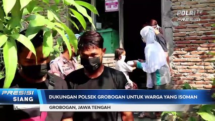 Polsek Grobogan Bagikan Sayur Lodeh  Untuk Warga Yang Isoman