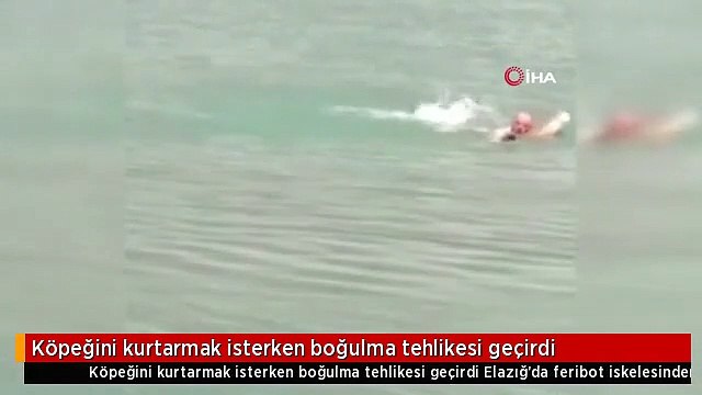 Köpeğini kurtarmak isterken boğulma tehlikesi geçirdi