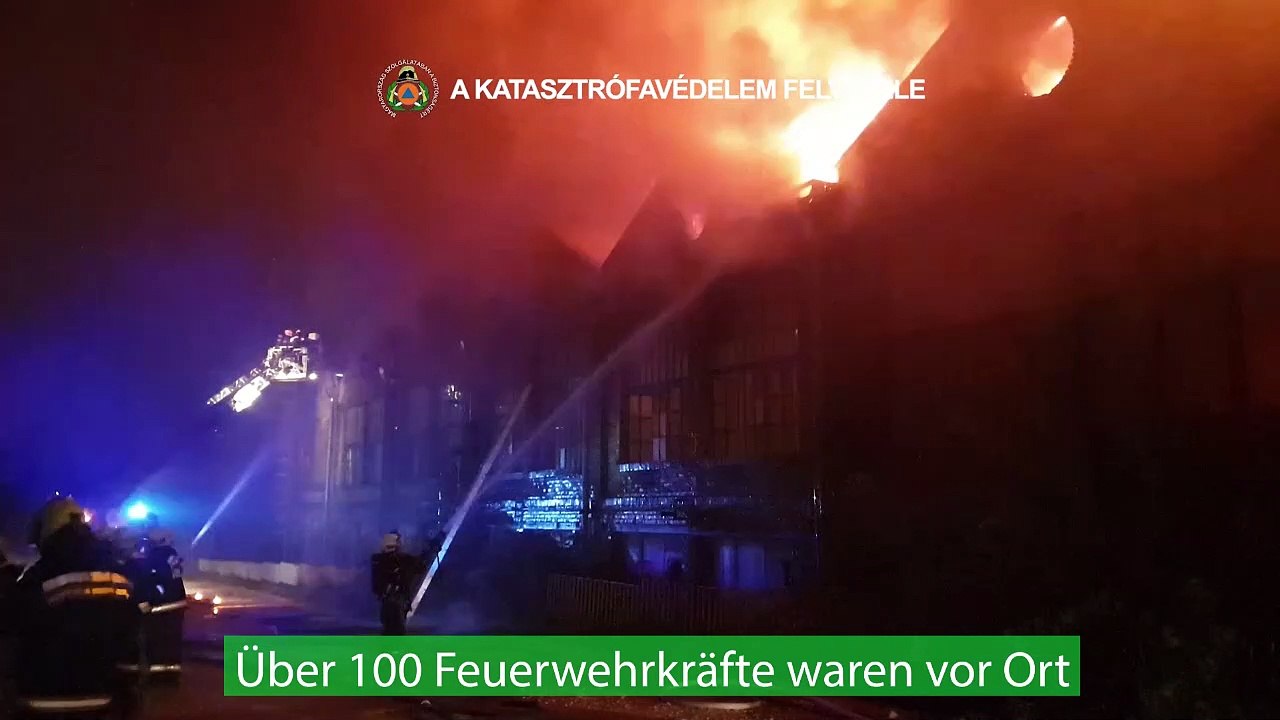 Lagerhalle brannte in Budapest - Höchste Alarmstufe!