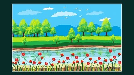 How to Draw - in computer| Microsoft paint tutorial | ms paint | scenery drawing 094 - Art Point