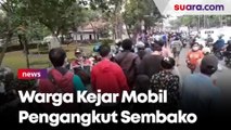 Tidak Kebagian, Warga Kejar Mobil Pengangkut  Sembako dari Presiden Jokowi