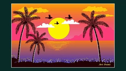 How to Draw - in computer| Microsoft paint tutorial | ms paint | scenery drawing 097 - Art Point