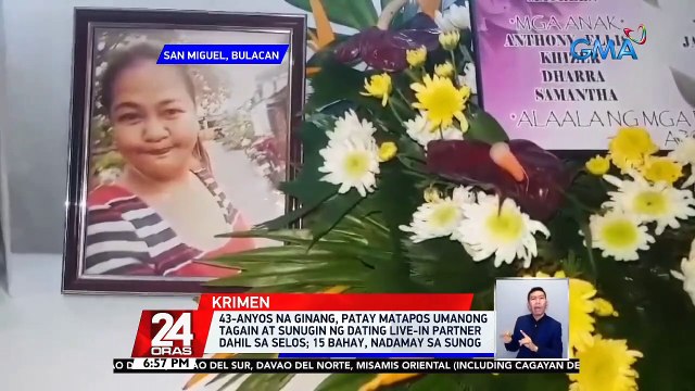 43-anyos na ginang, patay matapos umanong tagain at sunugin ng dating live-in partner dahil sa selos; 15 bahay, nadamay sa sunog | 24 Oras