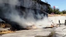 Manisa’da 150 ton saman yangında küle döndü