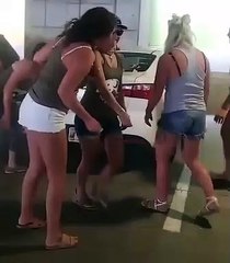 mulheres, estacionamento, EUA