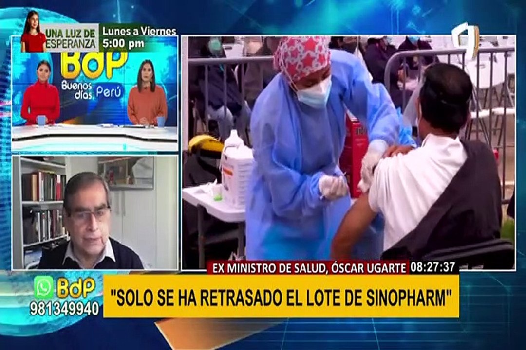 Ugarte sobre desabastecimiento de vacunas: “Solo se ha retrasado el lote de Sinopharm”