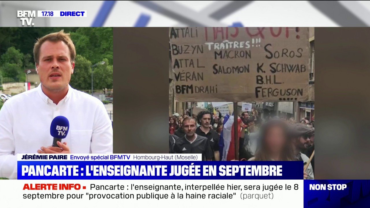 Pancarte antisémite: l'enseignante sera jugée pour "provocation publique à la haine raciale" le 8 septembre
