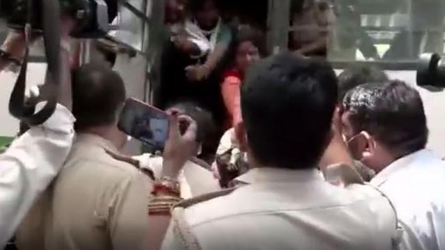 Protest outside police station after arrest of BJP leader