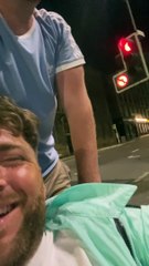 Drunken Trolley Rider Topples Cart in City Centre