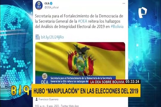 OEA concluye que hubo fraude en las elecciones presidenciales de 2019 en Bolivia