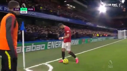 Assistência de Bruno Fernandes frente ao Chelsea