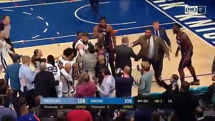 Animos aquecem em jogo entre os Memphis Grizzlies e os New York Knicks