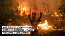 La resistenza di Evia: gli abitanti restano sull'isola per spegnere l'incendio e salvare le case