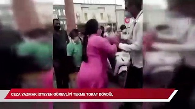 Maske takmayan iki kadın ceza yazmak isteyen görevliyi tekme tokat dövdü