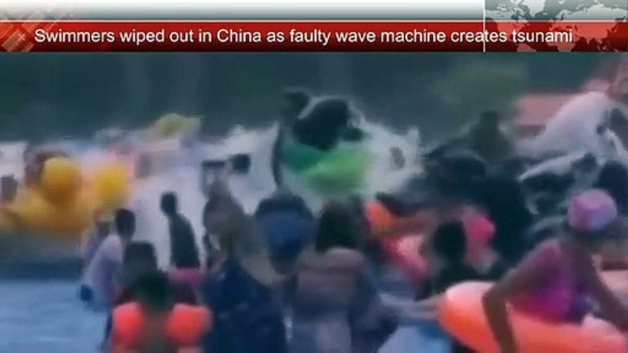 Máquina de ondas cria tsunami em piscina