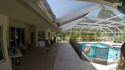 Pai salva filho de se afogar em piscina