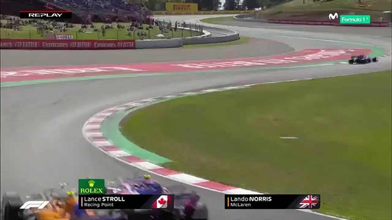 Acidente Norris e Stroll