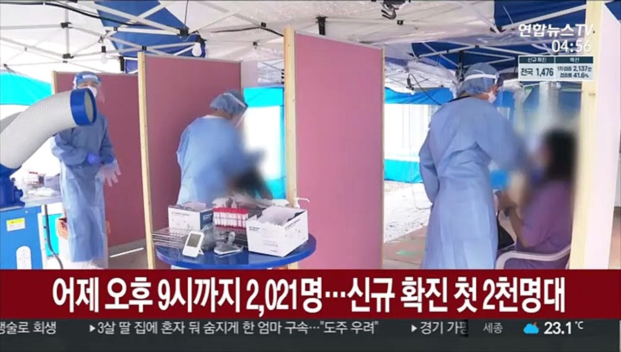 어제 오후 9시까지 2,021명…신규 확진 첫 2천명대