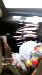 Isis Valverde mostra o estado em fica o seu carro quando sai com o bebé