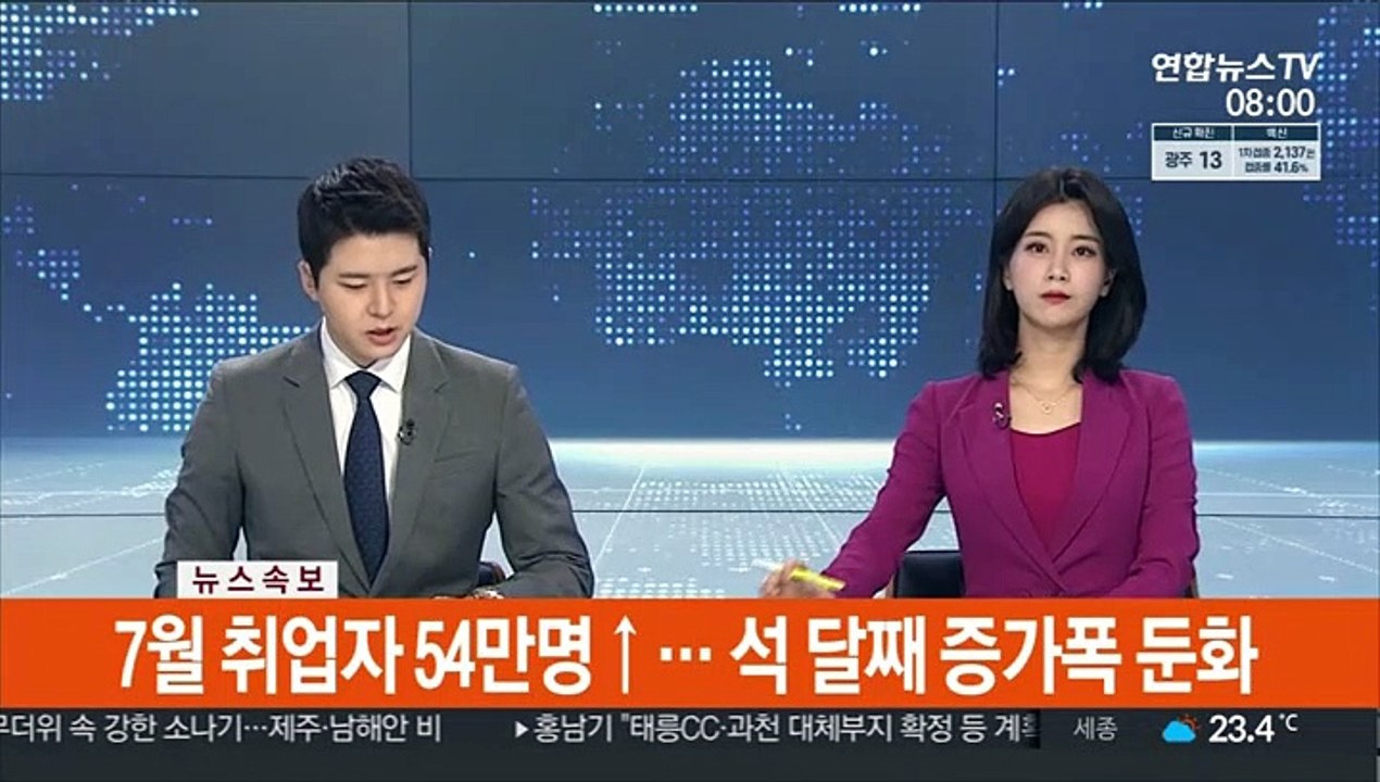 [속보] 7월 취업자 54만명↑…석 달째 증가폭 둔화
