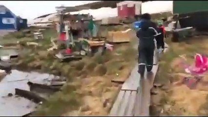 Tsunami Greenlad blocos de gelo