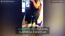 Justin Bieber anima pacientes em Hospital Infantil na Califórnia