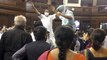 Opposition MPs climb on table, throw files in Rajya Sabha during discussion on farmers' protest