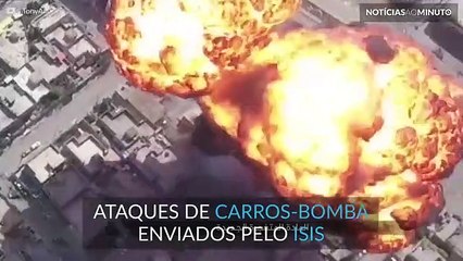 Drone filma ataques de carros-bomba no Iraque