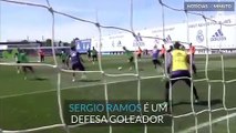 Sergio Ramos marca golo espectacular no treino