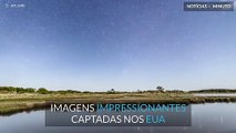 Timelapse impressionante do céu estrelado