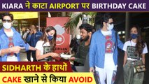 Kiara Advani Cuts Birthday Cake With Sidharth Malhotra At Mumbai Airport