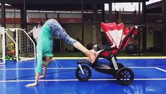 Daniela Ruah, a ‘super mãe’, mostra exercício com carrinho de bebé