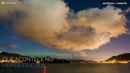 Magnífica Aurora Austral na Nova Zelândia