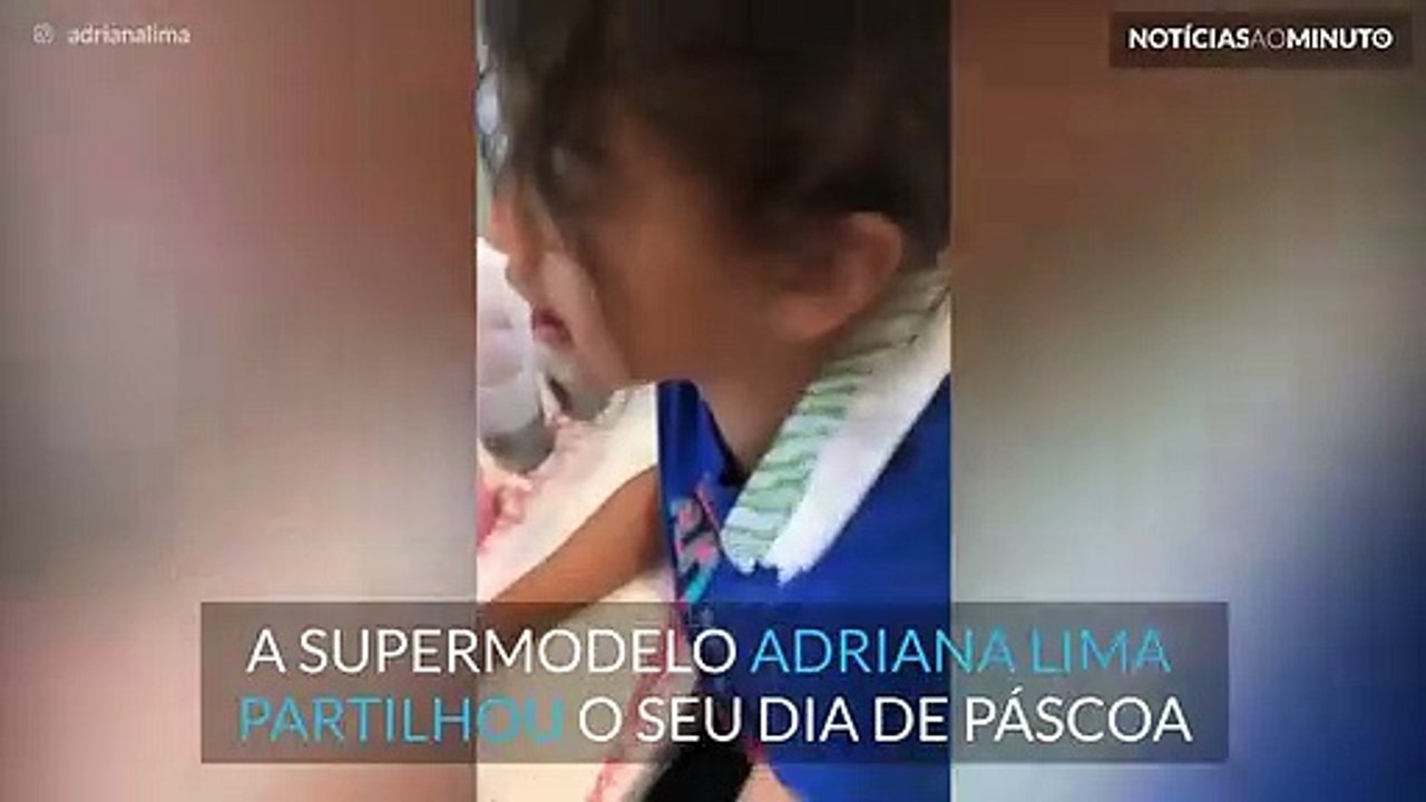 Supermodelo Adriana Lima radiante no dia de Páscoa