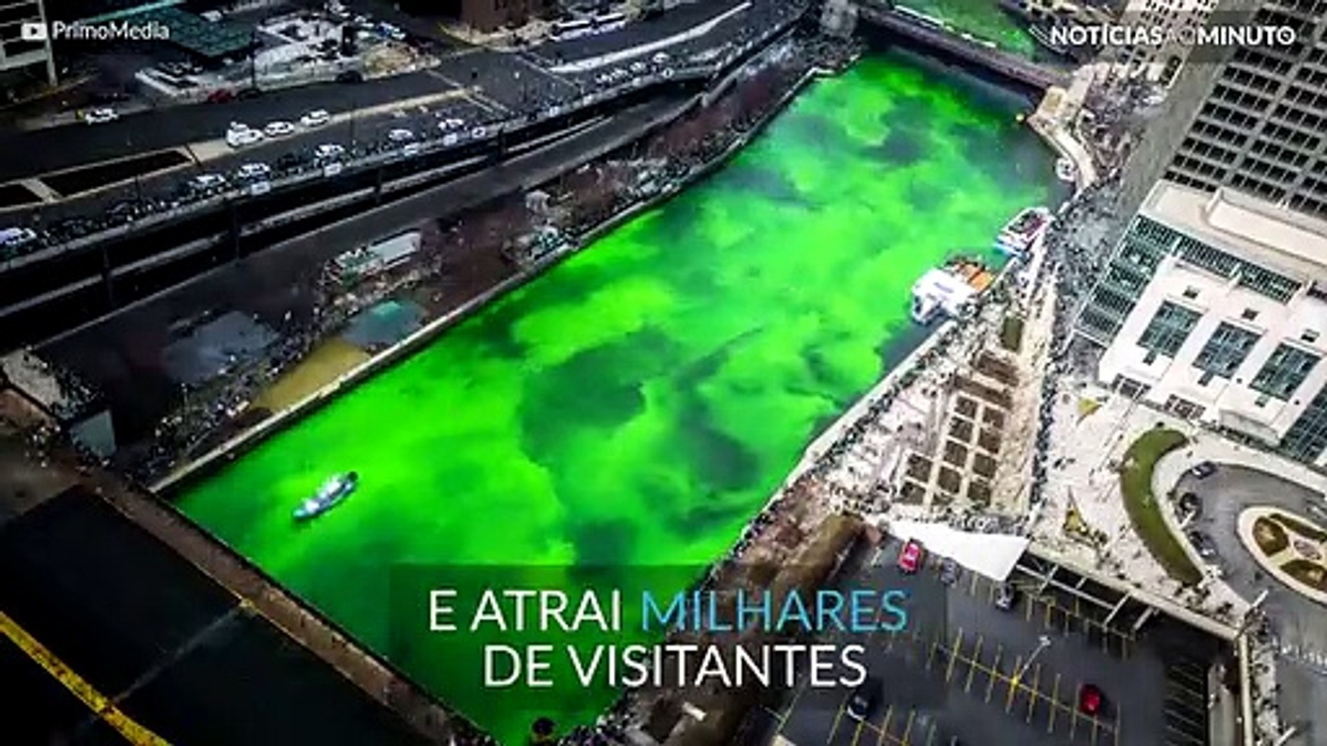⁣Rio fica verde em Chicago para St. Patrick's Day