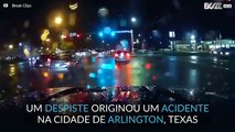 Câmara no carro capta despiste e acidente no Texas