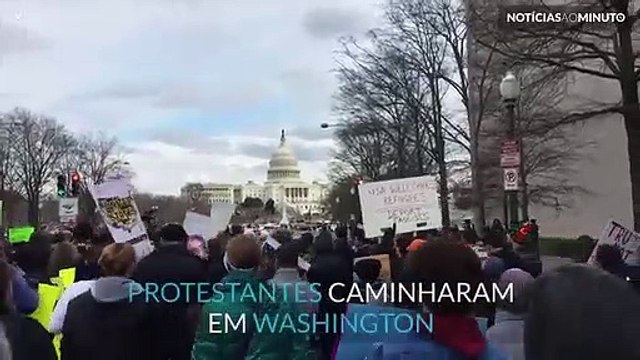 Protestos em Washington contra ordem de imigração de Trump