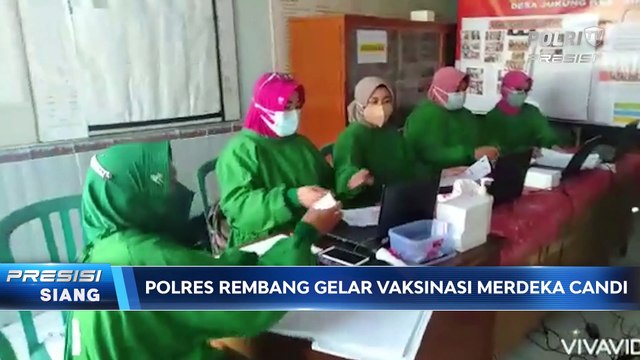 Polres Rembang Yang Bekerja Sama Dengan UPT Puskesmas Bulu Vaksinasi Merdeka Candi