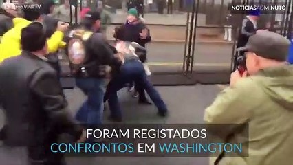 Confrontos entre apoiantes de Trump e protestantes