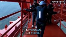 Primeiro salto da ponte mais alta do mundo