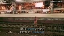 Mulher (quase) perde a vida numa estação em Mumbai