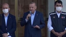 Son Dakika: Cumhurbaşkanı Erdoğan, selin vurduğu Bozkurt ilçesinde halka seslendi: 3 ili afet bölgesi ilan ettik