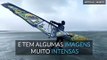 Windsurf em condições extremas de um furação