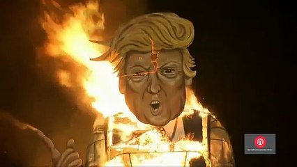 Donald Trump queimado na Noite das Fogueiras no Reino Unido
