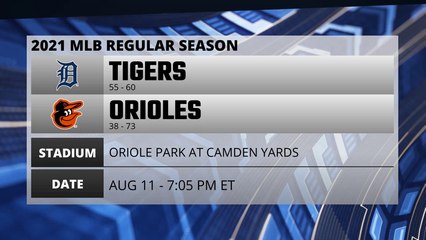 Tigers @ Orioles Game Preview for AUG 11 -  7:05 PM ET